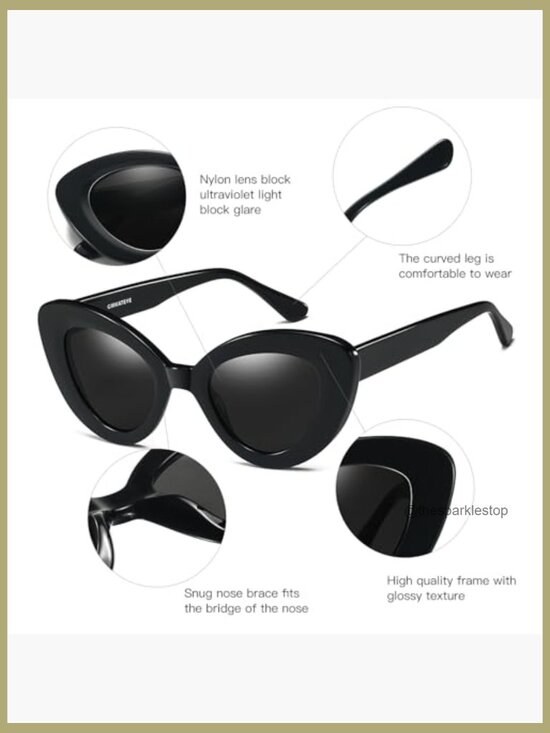 Cat Eye Sunglasses with Polarized Lenses, UV Protection, Acetate Frame main image 5